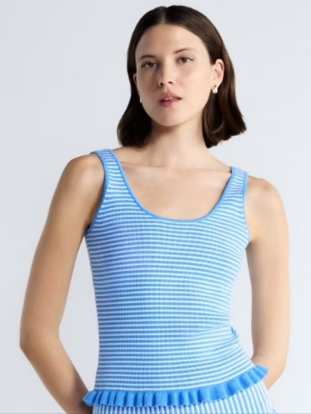 Free Assembly Striped Knit Tank Top Size:L NWT